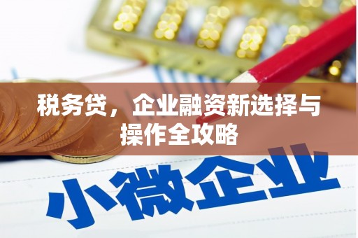 久治税务贷，企业融资新选择与操作全攻略