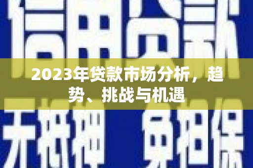 久治2023年贷款市场分析，趋势、挑战与机遇