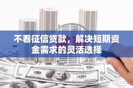 久治不看征信贷款，解决短期资金需求的灵活选择