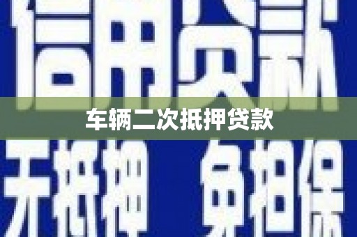久治车辆二次抵押贷款