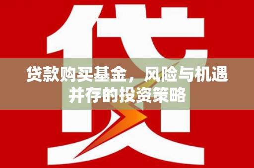久治贷款购买基金，风险与机遇并存的投资策略