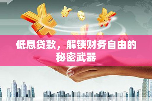 久治低息贷款，解锁财务自由的秘密武器