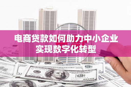 久治电商贷款如何助力中小企业实现数字化转型