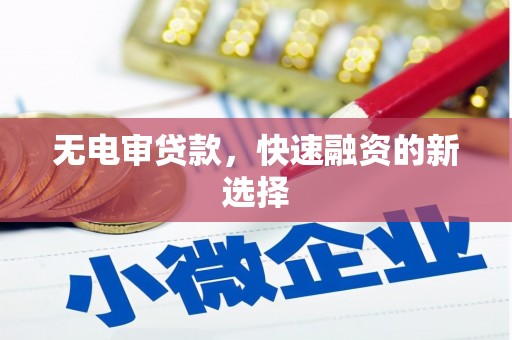 久治无电审贷款，快速融资的新选择