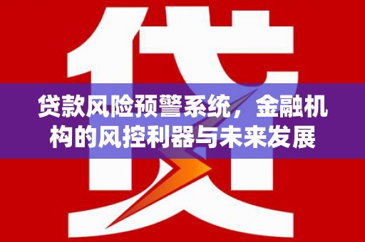 久治贷款风险预警系统，金融机构的风控利器与未来发展