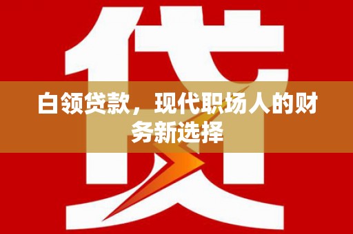 久治白领贷款，现代职场人的财务新选择