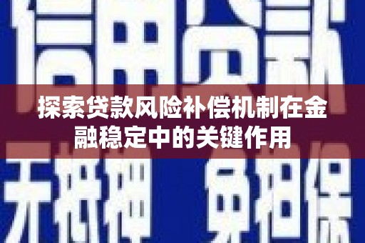 久治探索贷款风险补偿机制在金融稳定中的关键作用