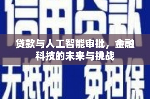 久治贷款与人工智能审批，金融科技的未来与挑战