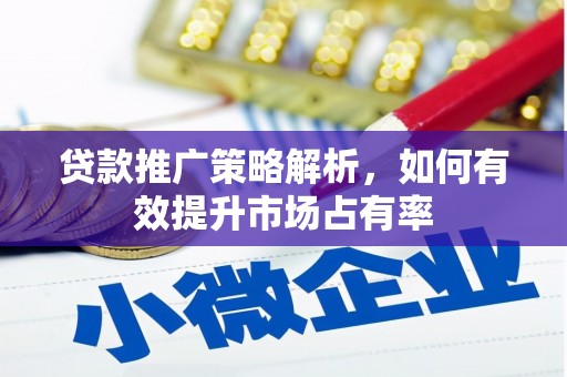 久治贷款推广策略解析，如何有效提升市场占有率