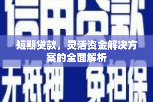久治短期贷款，灵活资金解决方案的全面解析