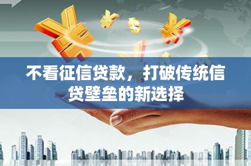 久治不看征信贷款，打破传统信贷壁垒的新选择
