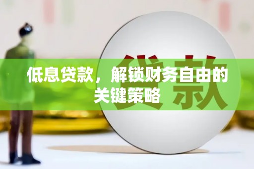 久治低息贷款，解锁财务自由的关键策略