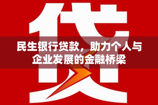 久治民生银行贷款，助力个人与企业发展的金融桥梁