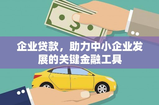 久治企业贷款，助力中小企业发展的关键金融工具