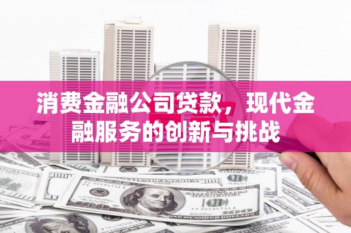 久治消费金融公司贷款，现代金融服务的创新与挑战