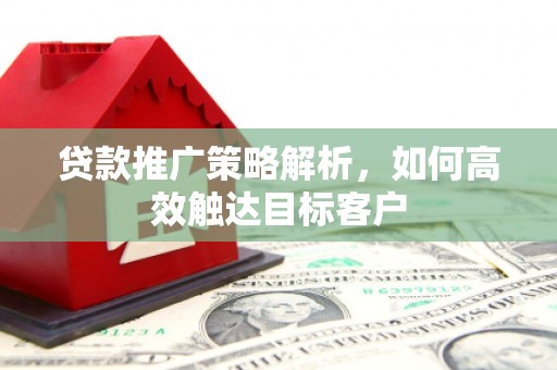 久治贷款推广策略解析，如何高效触达目标客户