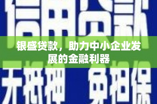久治银盛贷款，助力中小企业发展的金融利器