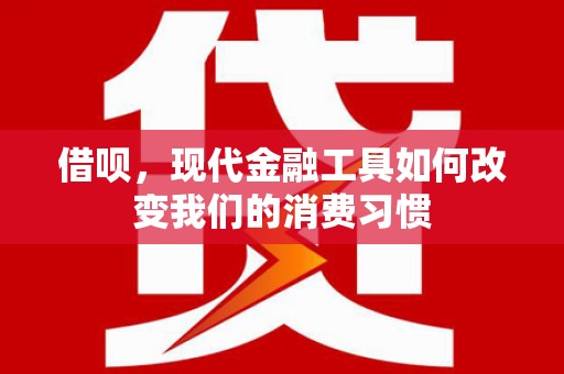 久治借呗，现代金融工具如何改变我们的消费习惯