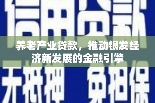 久治养老产业贷款，推动银发经济新发展的金融引擎
