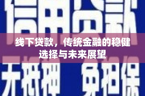 久治线下贷款，传统金融的稳健选择与未来展望