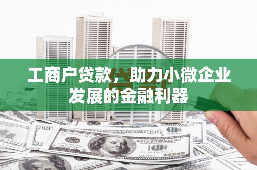 久治工商户贷款，助力小微企业发展的金融利器