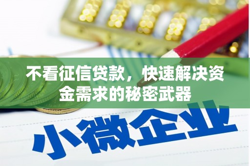 久治不看征信贷款，快速解决资金需求的秘密武器