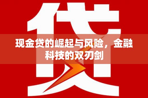久治现金贷的崛起与风险，金融科技的双刃剑