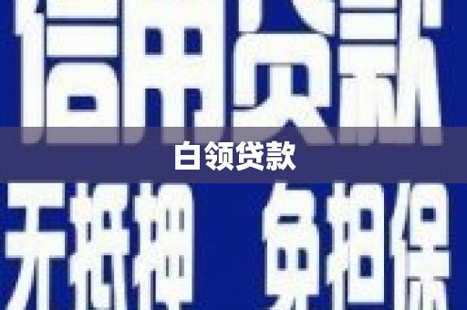 久治白领贷款