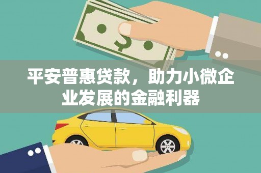 久治平安普惠贷款，助力小微企业发展的金融利器