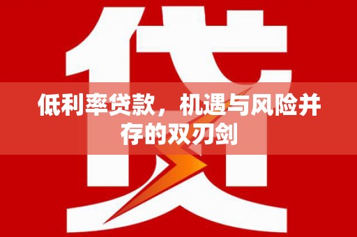 久治低利率贷款，机遇与风险并存的双刃剑