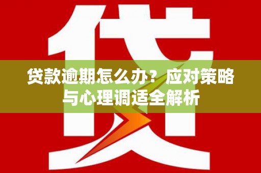久治贷款逾期怎么办？应对策略与心理调适全解析