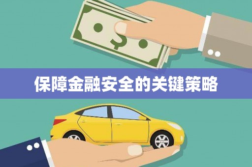 久治保障金融安全的关键策略