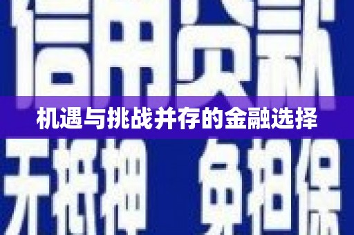 久治机遇与挑战并存的金融选择